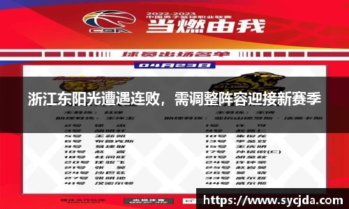 浙江东阳光遭遇连败，需调整阵容迎接新赛季
