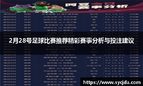 2月28号足球比赛推荐精彩赛事分析与投注建议
