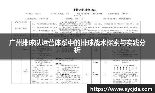 广州排球队运营体系中的排球战术探索与实践分析